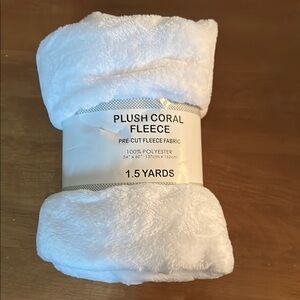 Plush Coral Fleece Fabric in White